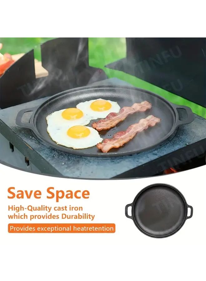 Black 6 Piece Cast Iron Frying Pan Set 11 81 Inch Induction Compatible Durable Cookware - Image 4